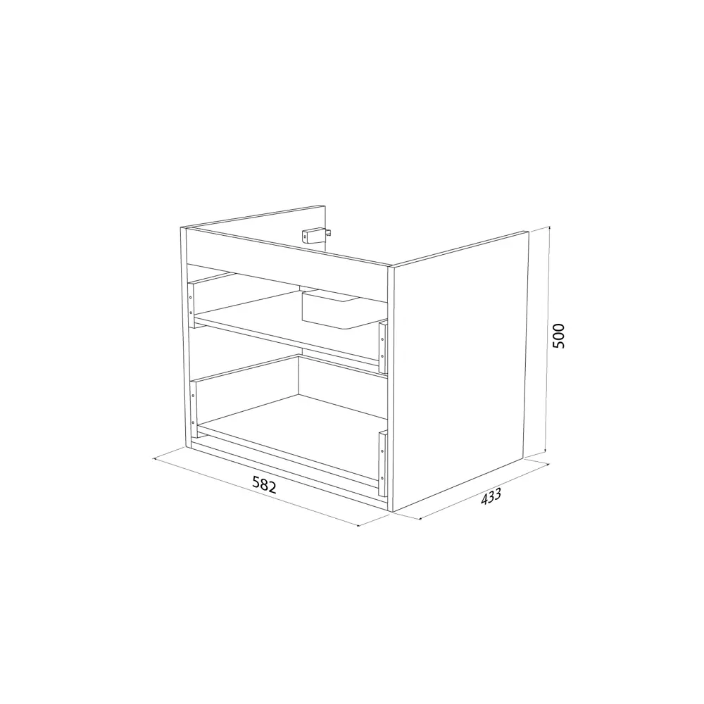 Корпус тумбы подвесной Iddis Lahta LAH60V0i95 50x58.2x43.3 см цвет дуб светлый STLM-2094891 - Вид №9