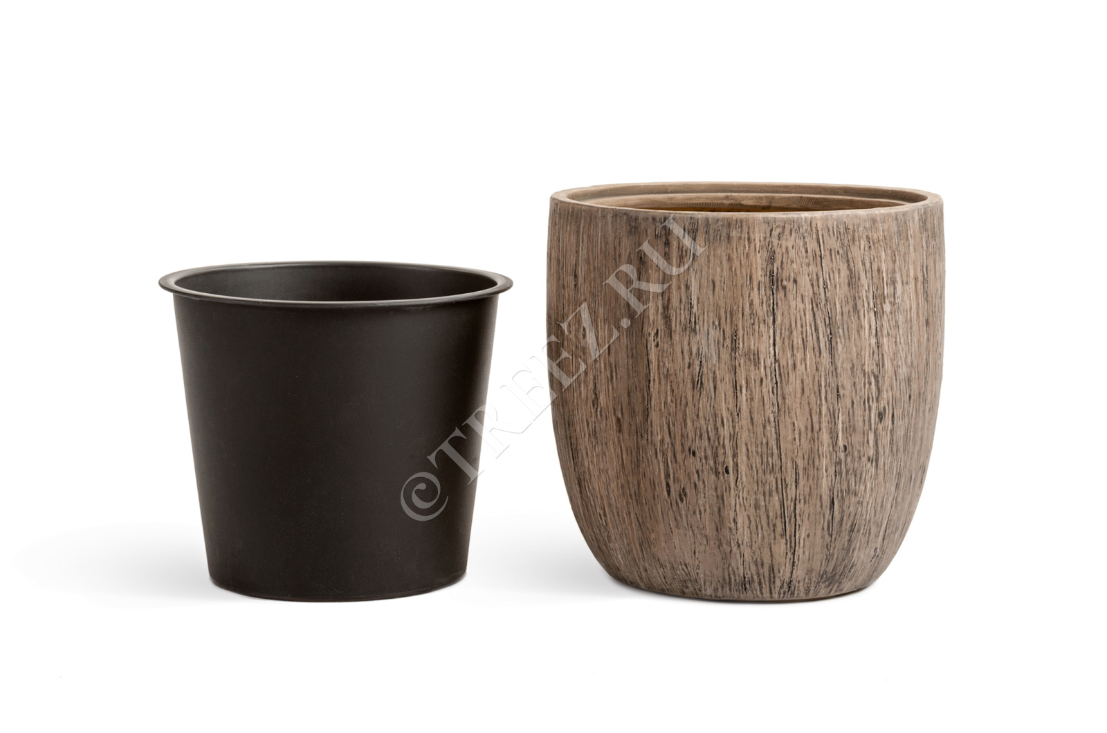 41.3317-03-012-WB-40 Кашпо  Effectory - серия Wood - Округлый конус - Светлый дуб Цветочная коллекция  - Вид №2