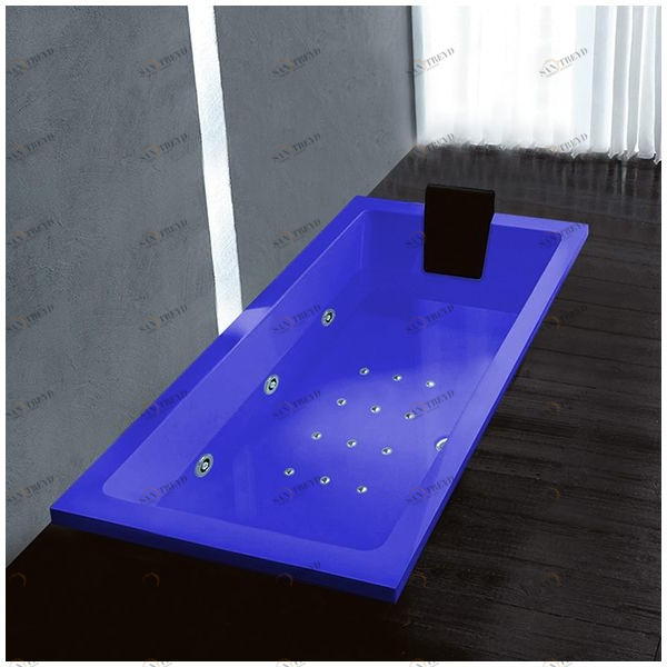 Ванна Gruppo treesse Quadra 170 ATC-V072Q-DX-SI синяя с гидромассажем аэромассажем и дезинфекцией и дистанционным управлением прямоугольная встроенная правая ATCV072QDXSI