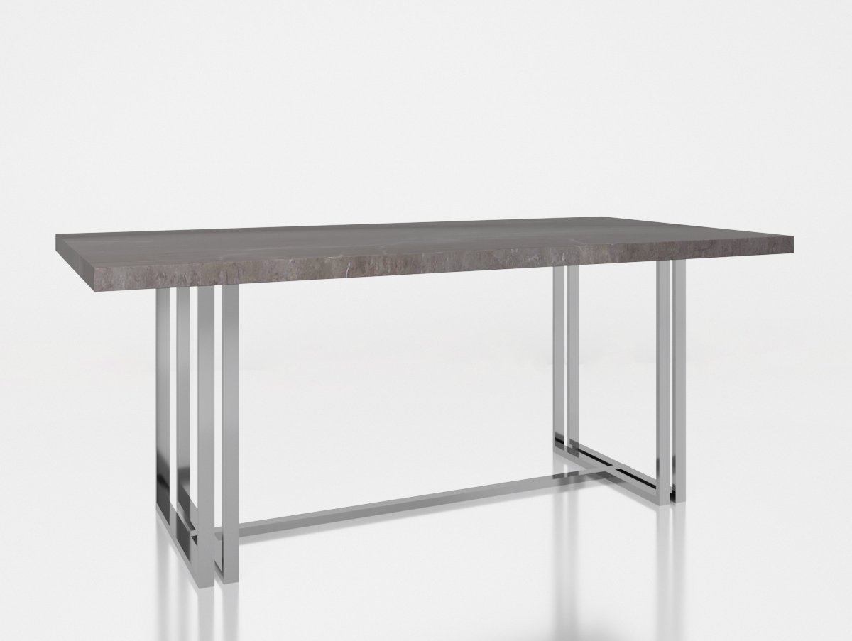 Обеденный стол черный с мраморной столешницей 200 см "Дунаевский" АЛЕТАН  350920 Черный  - Вид №1