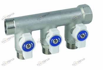 Carlo Poletti C31312TBI Сборный коллектор со сферическим фронтальным клапаном, 2 отводами, межосевое расстояние 40 мм 