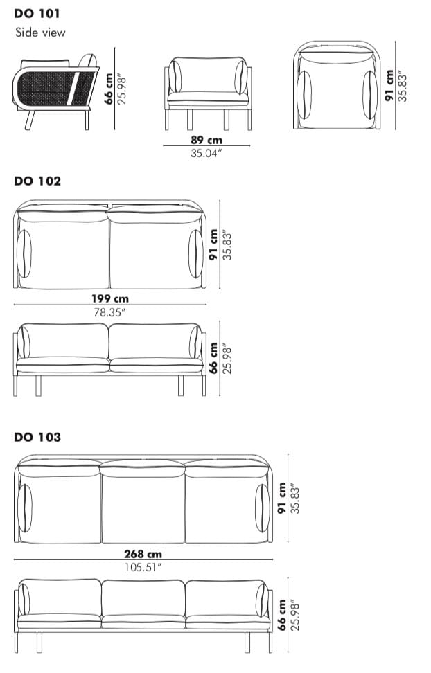 2-местный тканевый диван BuzziSpace BuzziCane ARCH-00145299 - Вид №3