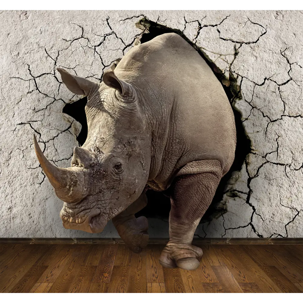Фотообои 3D Flizart «Носорог» флизелиновые 300x280 см L11-860 FBRUSH STLM-2143890
