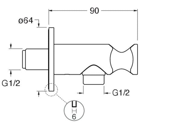 Держатель для ручного душа с водоотводом CRISTINA Rubinetterie дополнения для душа / ванны / умывальника-Shower &amp ARCH-00057893 - Вид №2