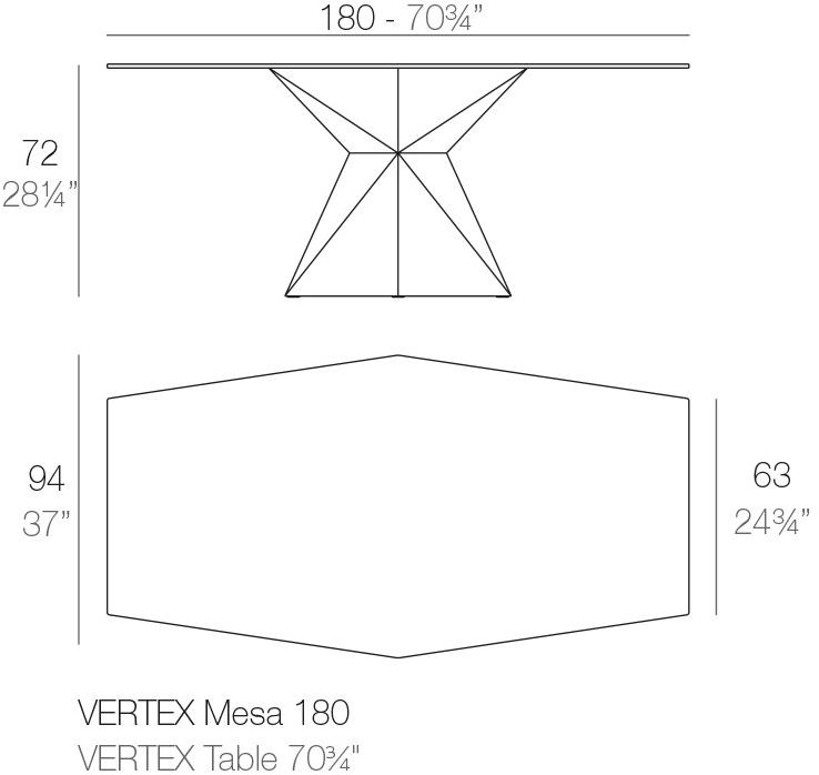 VONDOM Садовый стол Vertex sun-id-1444779 - Вид №6