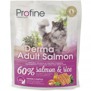 ПР0041287 Корм для кошек Derma лосось сух. 300г PROFINE