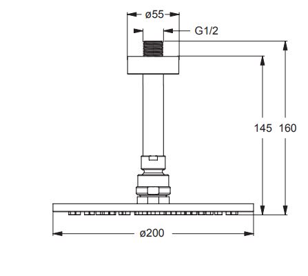 BA194AA Лейка душевая 1-функциональная Ø200 мм VIDIMA SEVA JET  - Вид №1