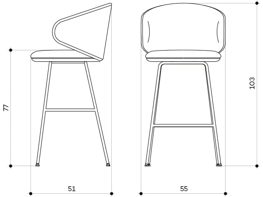 Тканевый табурет с подставкой для ног со спинкой arrmet ARCH-00149220 - Вид №4