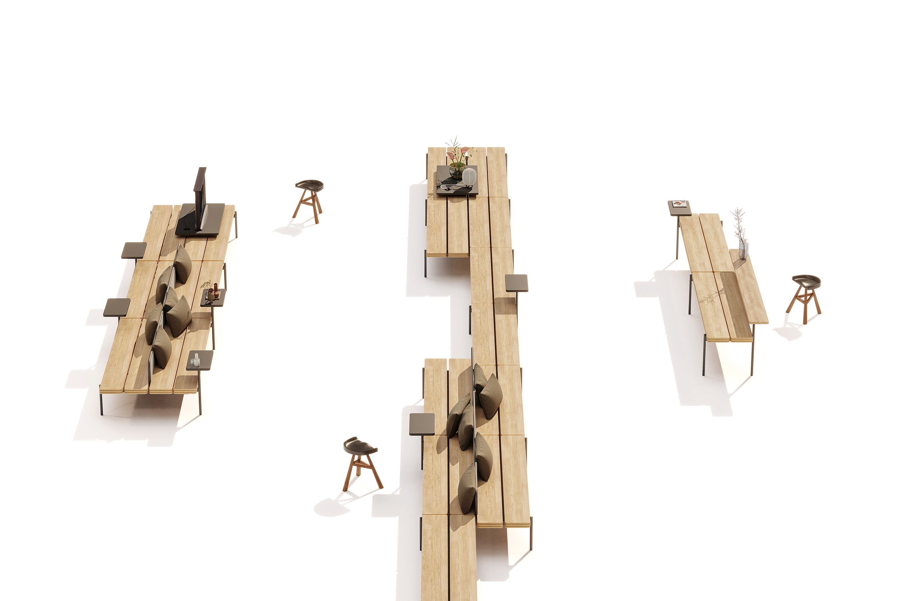 Модульная скамья из фанеры Established&Sons остров ARCH-00140300 - Вид №4