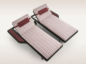 Ироко и ткань откидная Садовая кровать с колесами