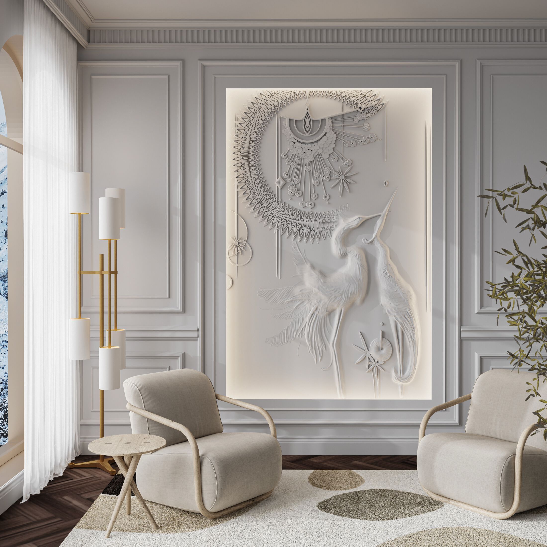 Трехмерная декоративная гипсовая панель WallDeco SPIRIT ARCH-00071657 - Вид №3