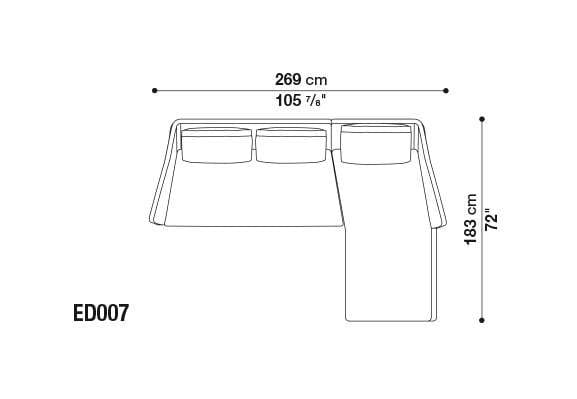Тканевый диван с полуостровом B&B Italia Эдуард ARCH-00089989 - Вид №3