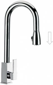 Remer Rubinetterie Хромированный смеситель для кухни из хромированной латуни с выдвижным душем Gourmet Q 85