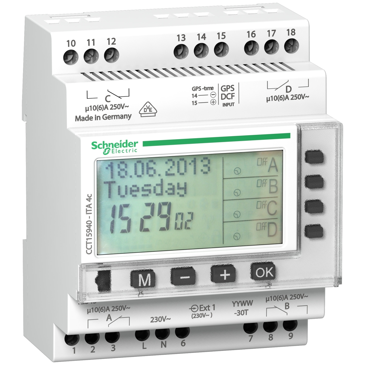 CCT15940 ПРОГР. РЕЛЕ ВРЕМЕНИ ITA, 4 КАНАЛА Schneider Electric Acti 9 