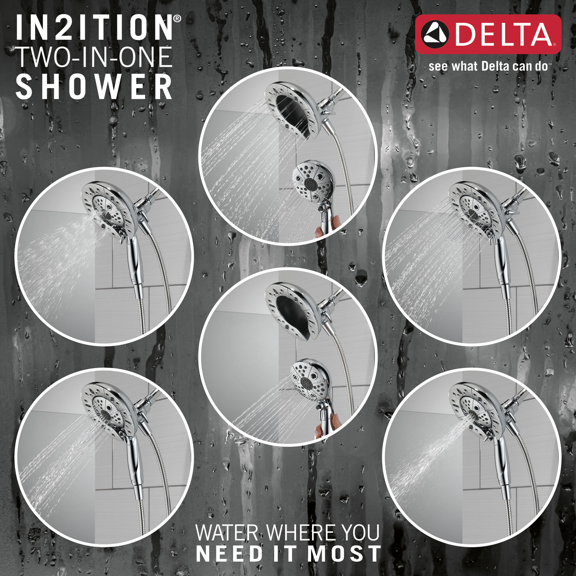 144789-I Монитор (R) для ванны и душа серии 14 с душем In2ition (R) - два в одном Delta Faucet Vesna Хром  - Вид №3