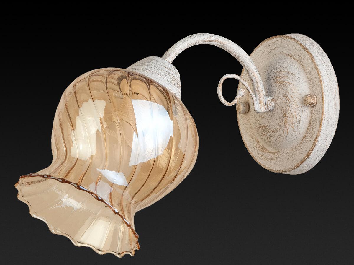 Бра со стеклянным плафоном коричневое Miranda TL5690D-01WG TOPLIGHT ФЛОРИСТИКА 00-3928130 Белый;коричневый  - Вид №1