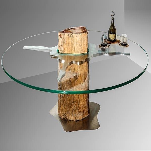 ANTICO TRENTINO Низкий круглый журнальный столик из полимера Tavoli in legno pietrificato sun-id-1452581 - Вид №20