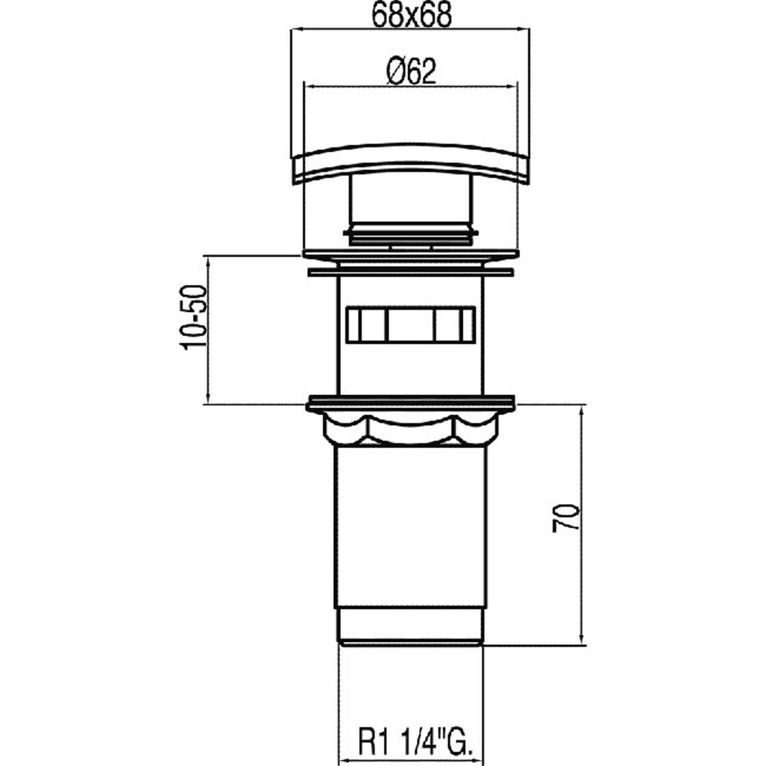 Сливной клапан Click-clack для умывальника с переливом-13434020 TRES Drain - Вид №1
