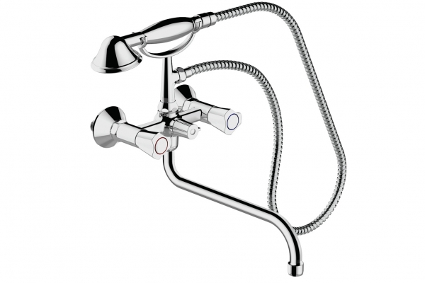 Смеситель для ванны с длинным изливом и аксессуарами DUO F6133186CP-LB-RUS bravat - Вид №2