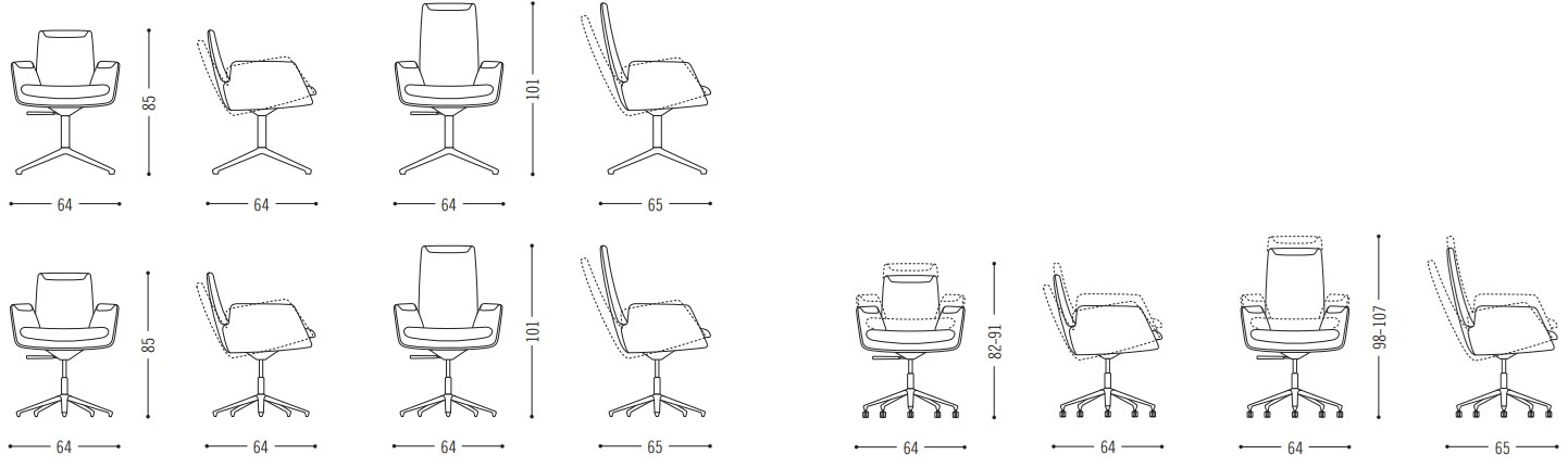 COR Офисный стул на 4 спицы с подлокотниками Cordia sun-id-1457541 - Вид №4