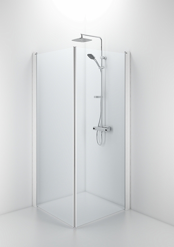 59800080 IFO Space прямая дверь SPVK, белые лакированные профили, прозрачное стекло с профилем ручки, SPVK 800 - Вид №2