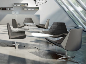 Кожаный спиц поворотный стул