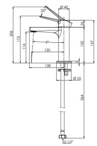 Однорычажный смеситель для раковины без слива