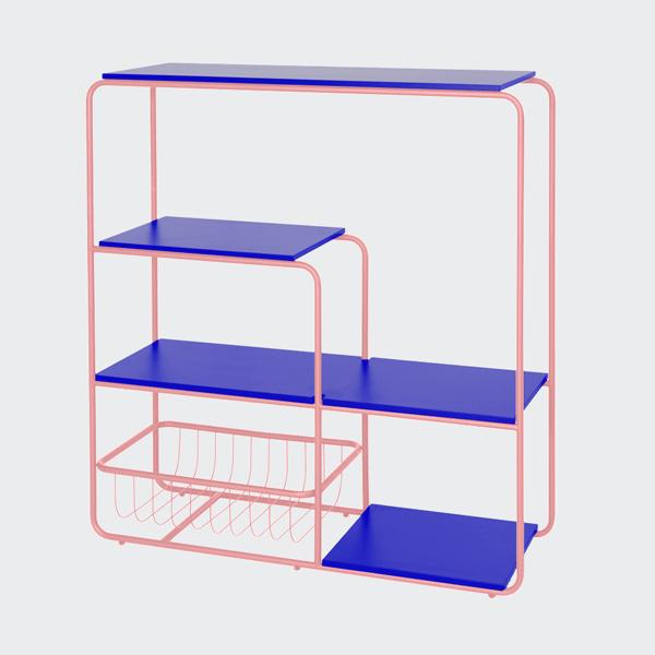 Стеллаж металлический с 4 полками синий Bauhaus by Varya Schuka WOODI  00-3966205 Синий  - Вид №2