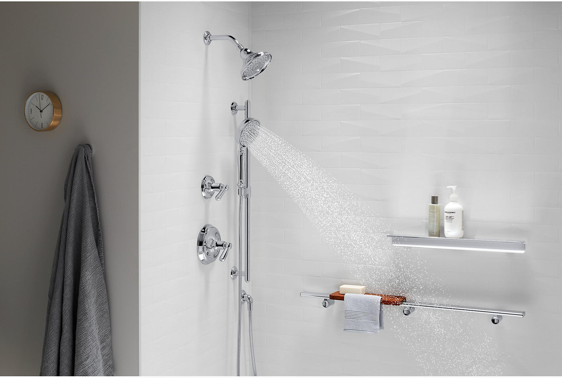 KOHLER Многофункциональный ручной душ Bancroft 2,5 галлона в минуту с технологией впуска воздуха Katalyst K-22163-2BZ  - Вид №9