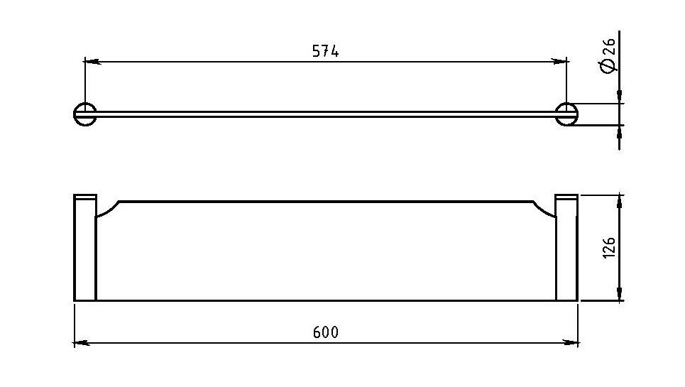 Полка стеклянная Novaservis Metalia 2 6240.0 хром 62400 - Вид №1