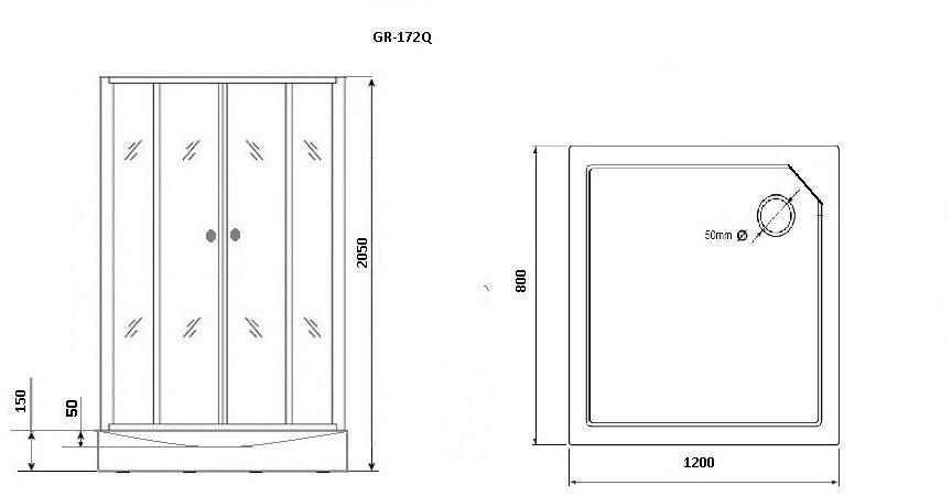 Душевая кабина GROSSMAN GR172QR (120*80*205)  - Вид №3