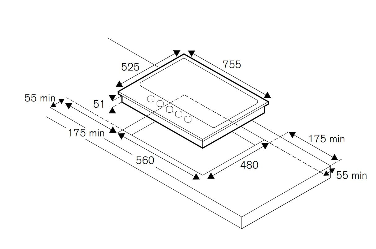 Стеклянная встраиваемая газовая плита Bertazzoni ARCH-00018173