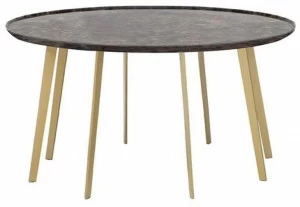 Tonin Casa Высокий круглый мраморный журнальный столик с подносом  T6254 - t6253