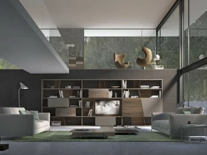 Presotto Модульная лакированная стенка для хранения из дерева Crossart