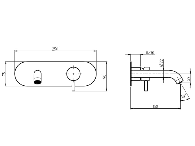 Настенный однорычажный смеситель для раковины Rubinetterie Frattini Pepe XL ARCH-00128393 - Вид №35