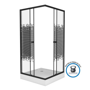 93866060 Душевой уголок NG-008-14Q BLACK 800х800х1950мм ECO STLM-0598142 NIAGARA