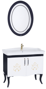 Антикварный нижний модуль 80 см с рисунком, черно-белый / AN0080.02.SB Antik Creavit 