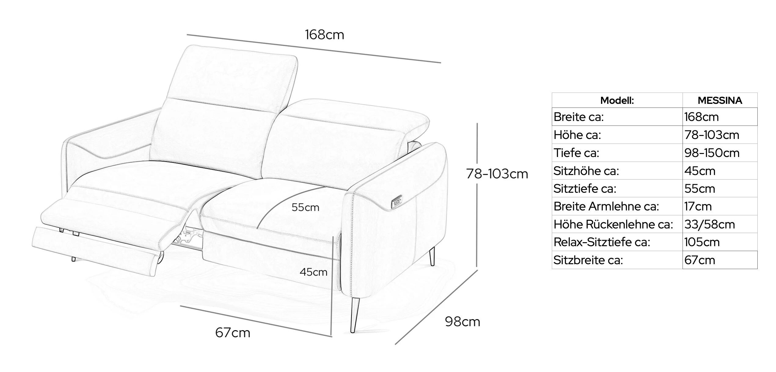 2-местный кожаный диван Sofanella Мессина ARCH-00119834 - Вид №5