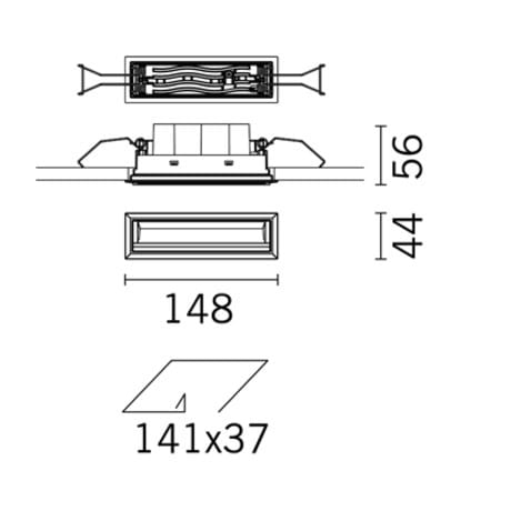 Встраиваемые светодиодные настенные светильники для столешниц iGuzzini Laser Blade ARCH-00105522 - Вид №3