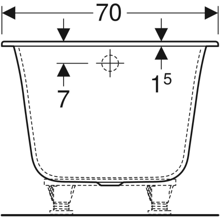 554.042.01.1 Прямоугольная ванна Geberit Soana, узкий край Geberit  - Вид №21