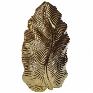 Ваза керамическая золотая Leaf 44,5 см GARDA DECOR ДИЗАЙНЕРСКИЕ 033907 Золото