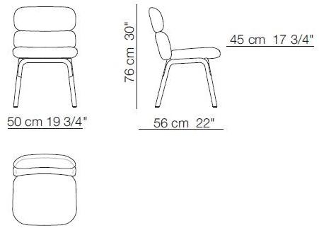 arflex Стул из мягкой ткани Bliss sun-id-1420797 - Вид №1