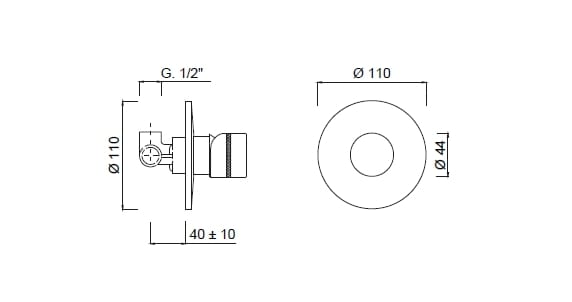 Встраиваемый однорычажный смеситель для душа Rubinetteria Giulini MyRing Deluxe ARCH-00131738 - Вид №2