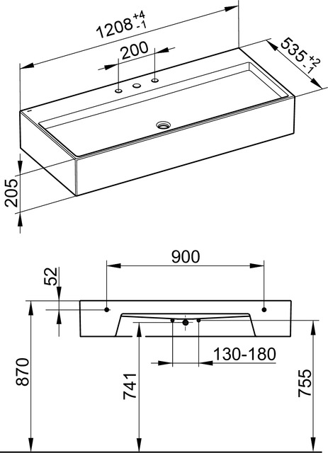 39081311203 Умывальник из минерального литья KEUCO Edition 90 - Вид №3