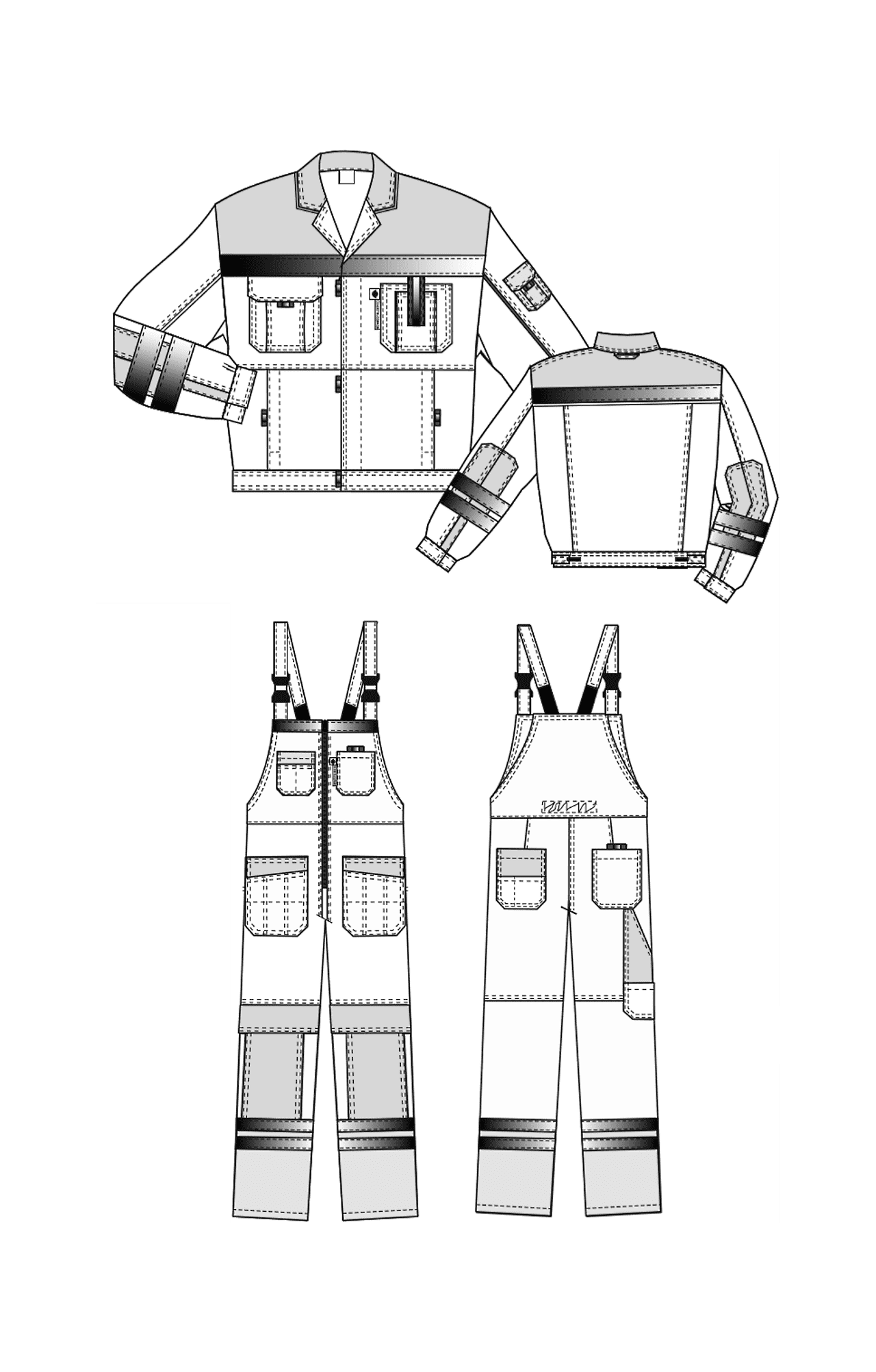 61867 Костюм "Профессионал-2" с СВП оранжево-черный  Летняя спецодежда  размер 56-58/170-176  - Вид №6