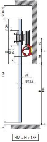 Metalglas Bonomi Раздвижная система с открытыми колесами  V-6150  - Вид №1