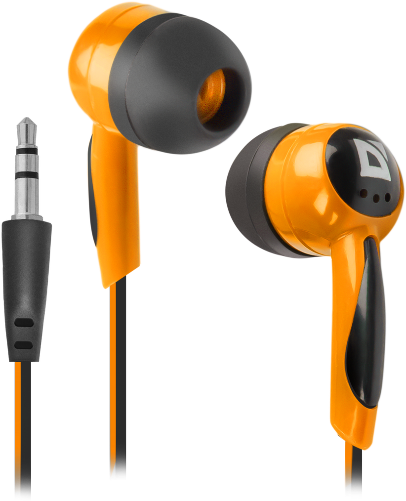 63606 наушники вставки basic 604 черный + оранжевый Defender Santreyd 