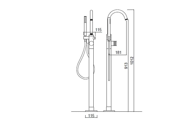 Смеситель для ванны с ручным душем Rubinetteria Giulini MyRing Deluxe ARCH-00096131 - Вид №2