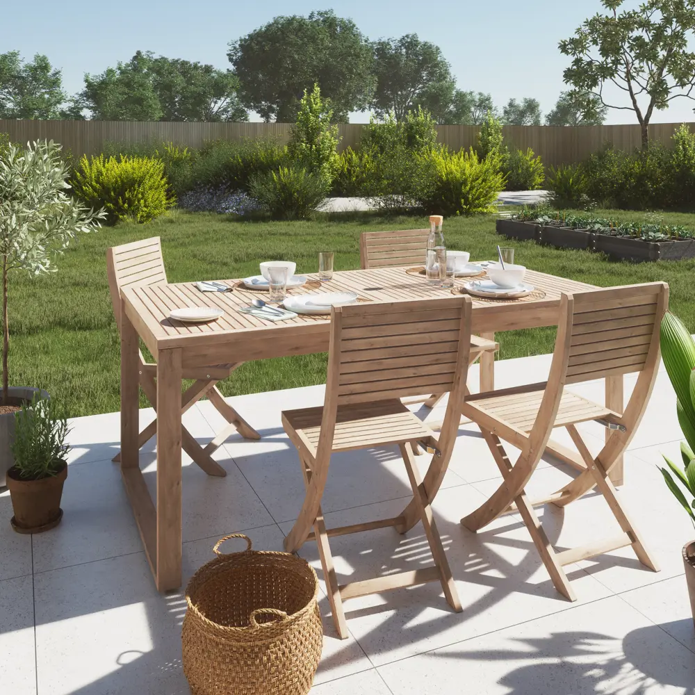 Стол садовый раздвижной Naterial Solis Butterfly 150-200x90x76 см акация светло-коричневый Товар без серии STLM-2079552 - Вид №19