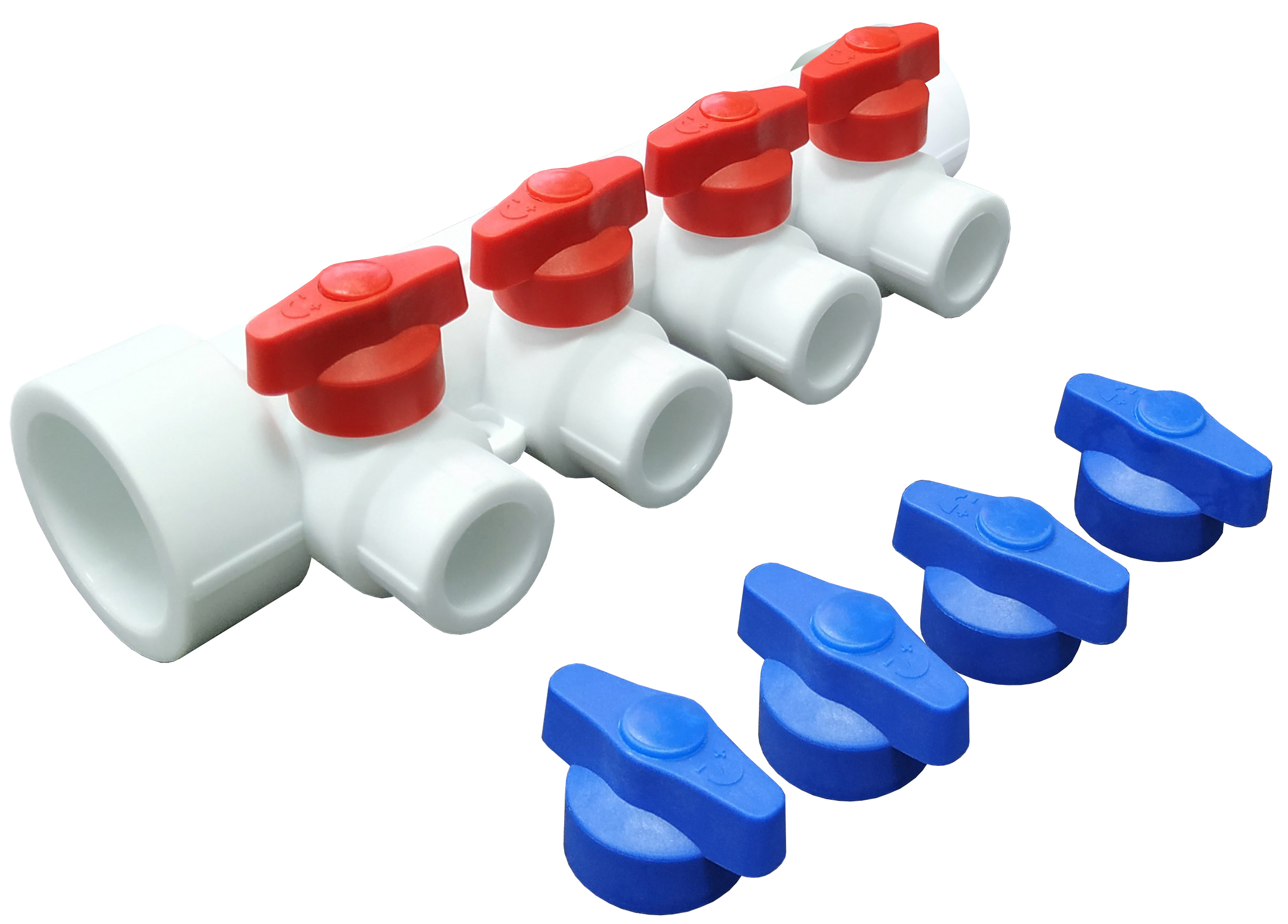 Коллектор Valfex 4-х выводной с шаровыми кранами для систем отопления 85044177 STLM-0057865